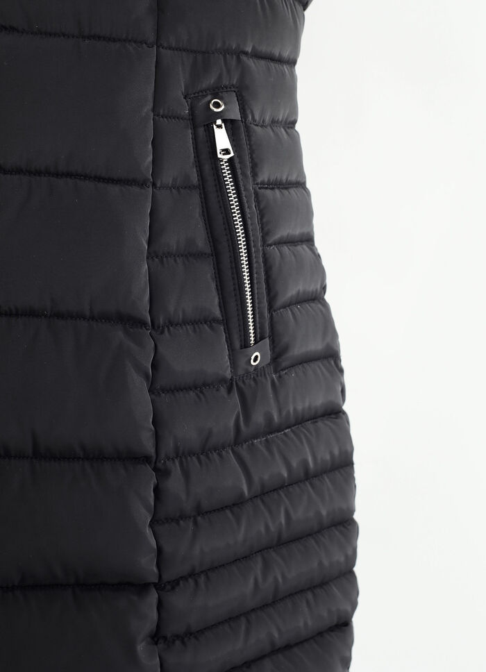 Longjacke mit Riegel an der abnehmbaren Kapuze 