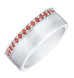 Satinierter Damenring mit Granat 