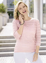 Pullover in zartem Mustermix ROSÉ
