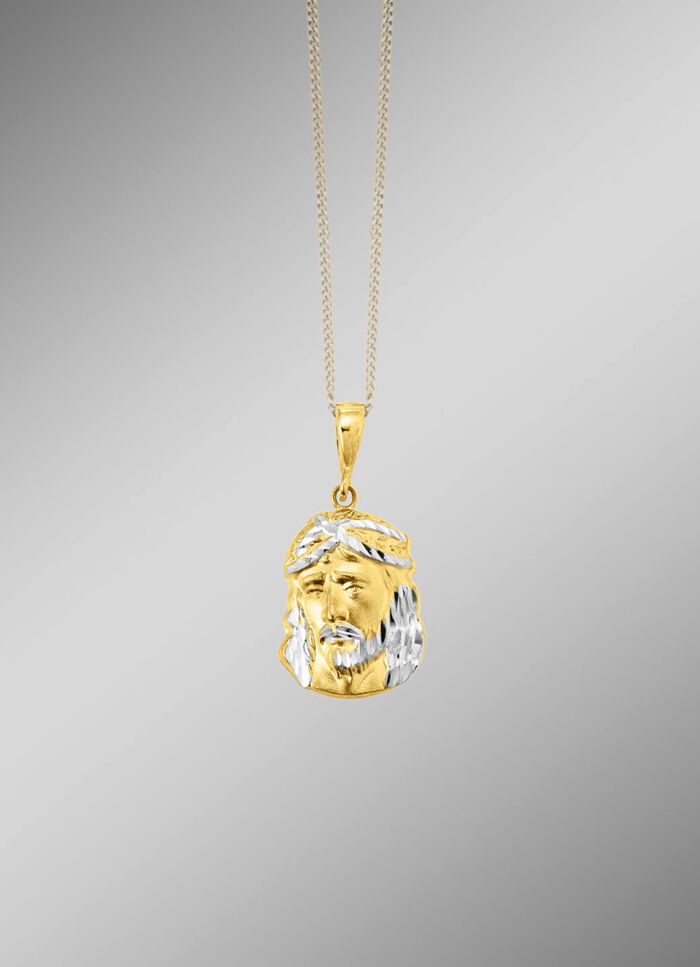 Diamantierter Anh&auml;nger in Bicolor 