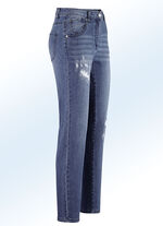 Jeans mit aufwendig gearbeiteten Destroyed-Effekten JEANSBLAU