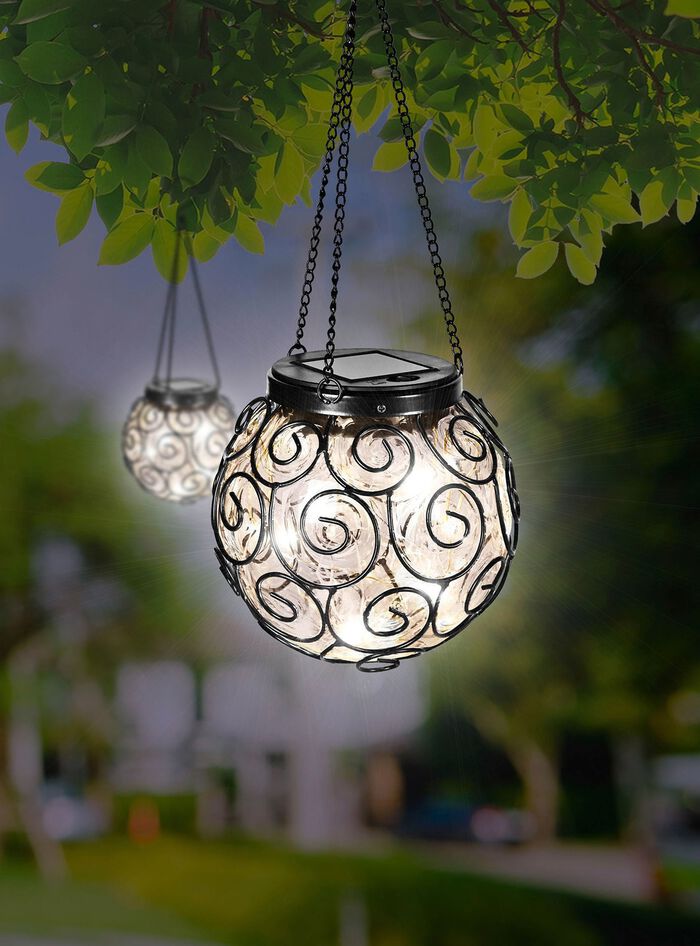 Solarkugel mit Metallkette 