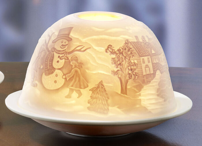 Windlicht aus Porzellan WEISS