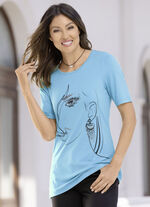 Shirt mit Strasszier BLAU