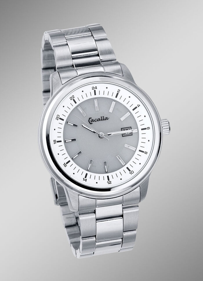 Elegante Herrenuhr mit Edelstahlbandgehäuse  