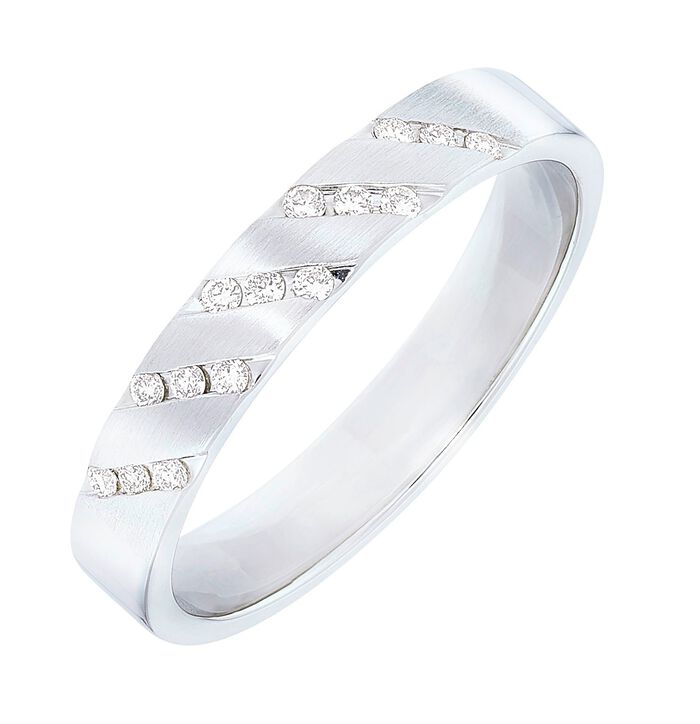 Platin Damenring mit Brillanten 