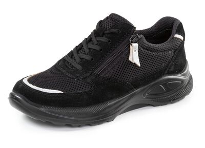 Schn&uuml;rschuh aus Meshmaterial und Veloursleder 