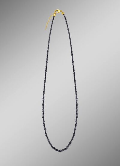 Au&szlig;ergew&ouml;hnliche Halskette mit Roh-Diamanten in Dunkelgrau 