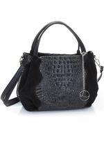 Laurina Tasche mit raffinierter Reptilpr&auml;gung SCHWARZ