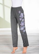 Hose mit tollem Floral Dessin ANTHRAZIT