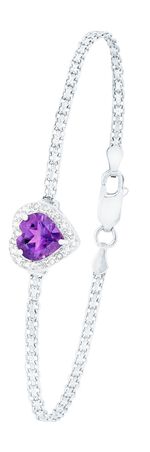 Bezauberndes Armband mit echt Amethyst und echten Wei&szlig;topasen 