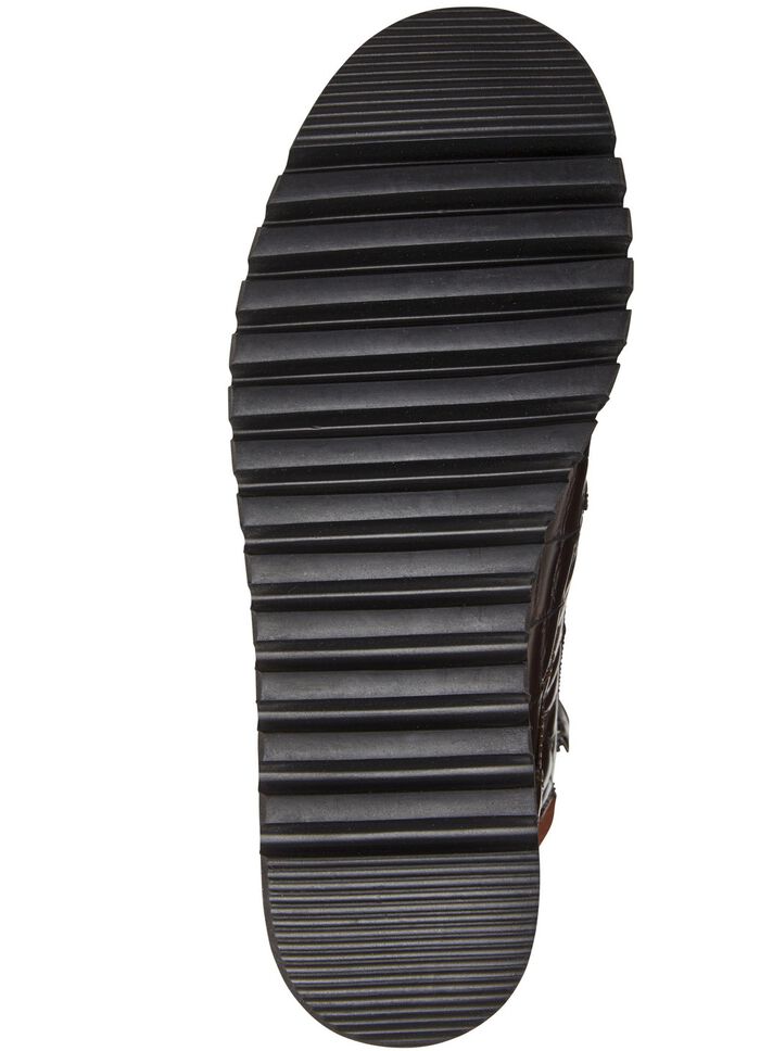 Waldl&auml;ufer Stiefelette aus krokogepr&auml;gtem Nappaleder BRAUN