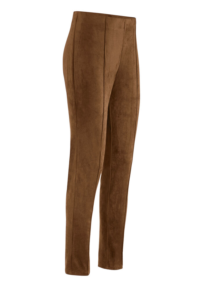 Hose in Wildleder-Optik COGNAC