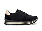 Remonte, trendige Damen-Sneaker, Weite G, mit herausnehmbarem Fu&szlig;bett SCHWARZ-GOLD
