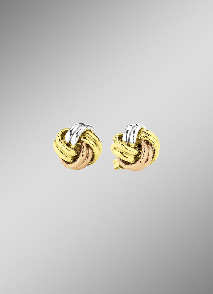 Ohrstecker in Knotenform, Tricolor 