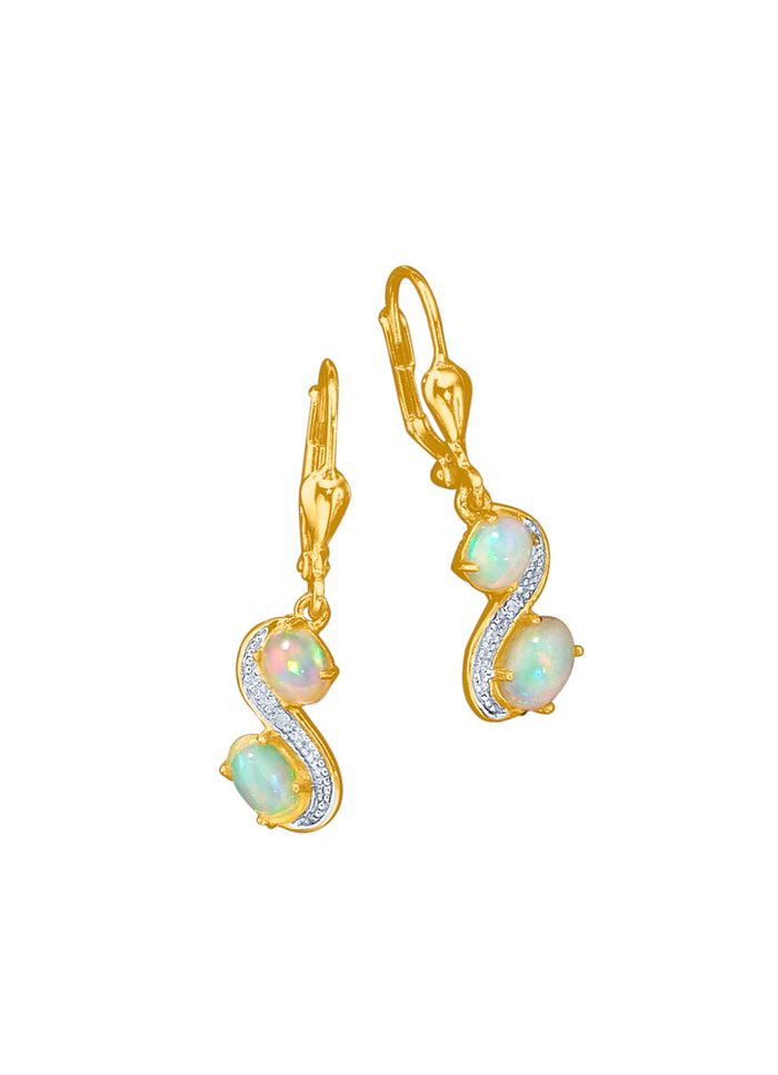 Ohrringe mit Opal und Diamanten 