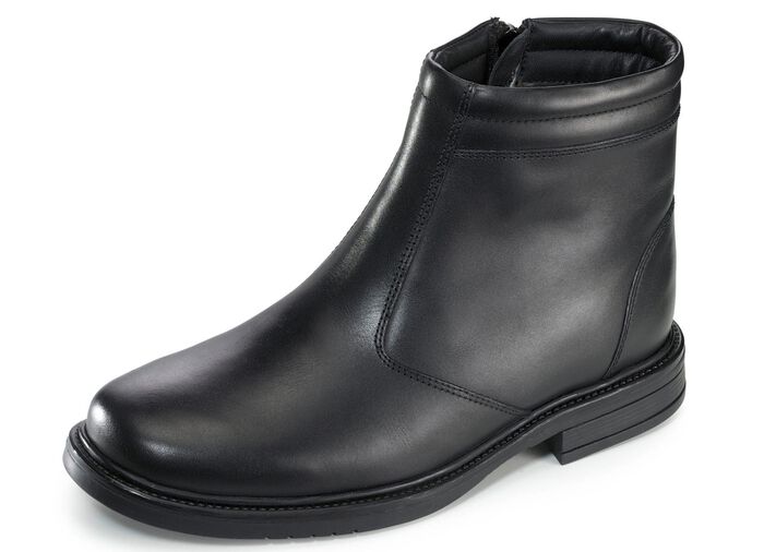 Stiefelette aus molligem Lammfellfutter SCHWARZ
