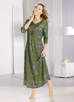 Laurina Nachthemd, kn&ouml;chellang mit gro&szlig;z&uuml;giger Motivspitze  