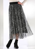 Rock im trendigen Animal-Print SCHWARZ-ECRU