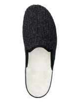 Gef&uuml;tterte Herren-Hausschuhe, mit Schurwolle SCHWARZ