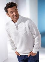 Troyer mit kurzem Rei&szlig;verschluss  GRAU MELIERT