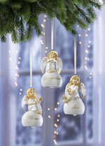 Glöckchen-Aufhänger mit Engelchen WEISS-GOLD