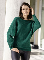 Pullover in Fledermausform SMARAGDGRÜN