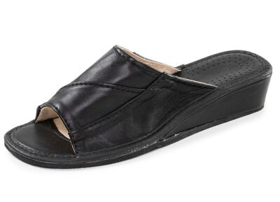 Klassische Damen-Pantoletten, aus Leder 