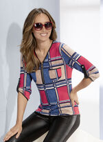 Shirt-Tunika mit Karo-Dessin 