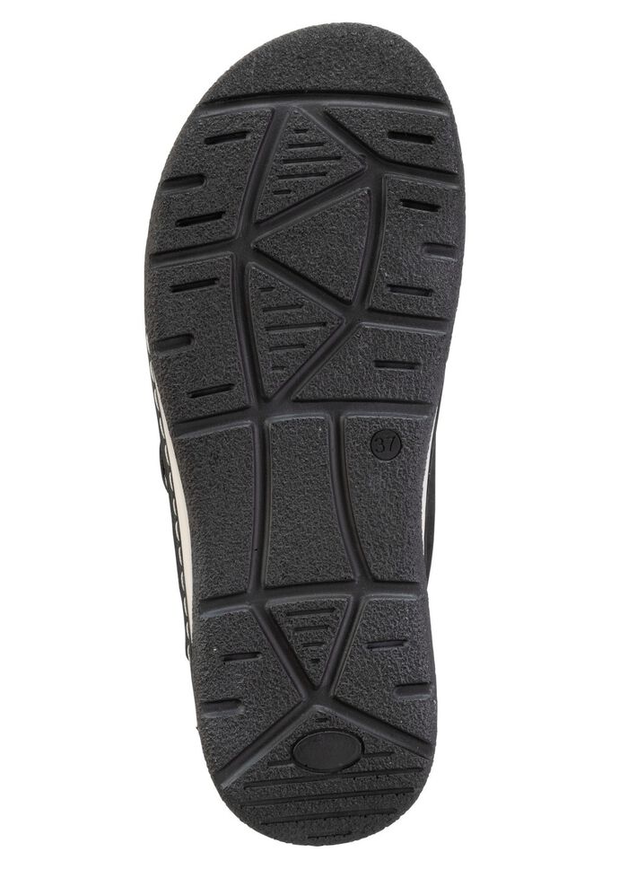 ELENA EDEN, bequeme Damen-Pantoletten, Weite H, mit herausnehmbarem Fu&szlig;bett SCHWARZ