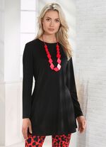 Longshirt in leicht ausgestellter Form SCHWARZ