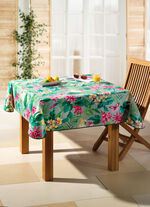 Wachstischtuch mit farblich abgestimmtem Schrägband BUNT