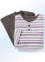 Zweierpack Schlafanz&uuml;ge mit Knopfleiste und garngef&auml;rbtem Ringeldessin 