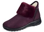 Laurina Schlupf-Stiefelette mit kuscheligem Pl&uuml;schbesatz AUBERGINE