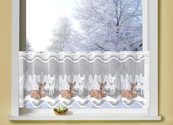 Handkolorierter Kurzstore mit Reh-Motiv 