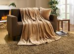 Wohndecken und Kissenbezug aus Mikrofaser-Flausch CAMEL