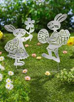 Gartenstecker "Hasenpaar", 2er-Set 