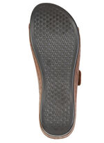 Bequeme Damen-Pantoletten, Weite G, mit Klettverschluss BRAUN