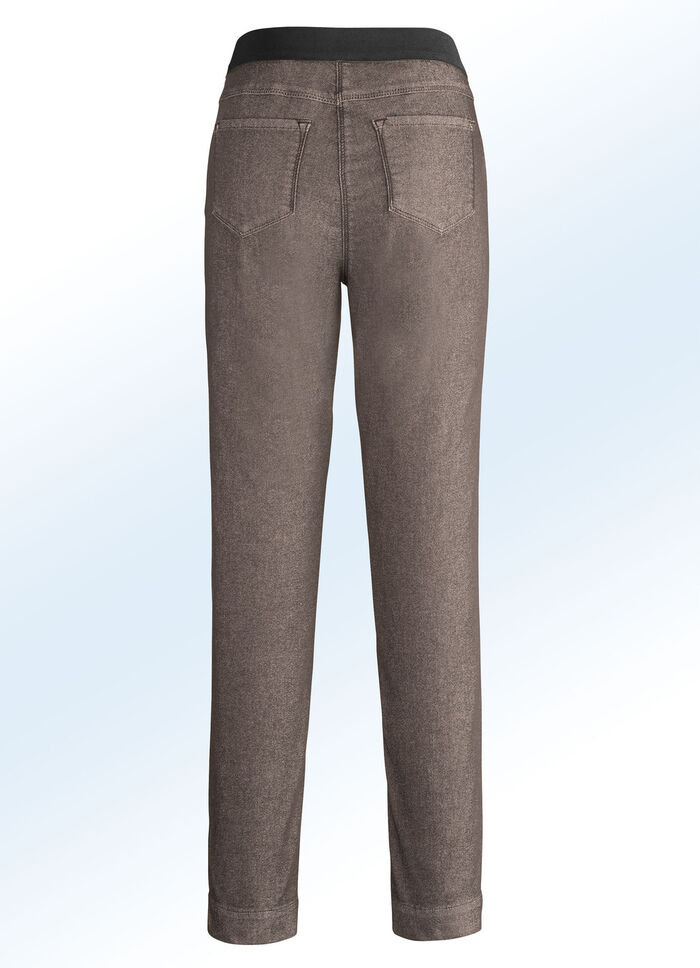 Superbequeme Power-Stretch-Jeans mit spezieller Bundverarbeitung TAUPE