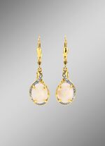 Ohrringe mit echt Opal und Diamanten 
