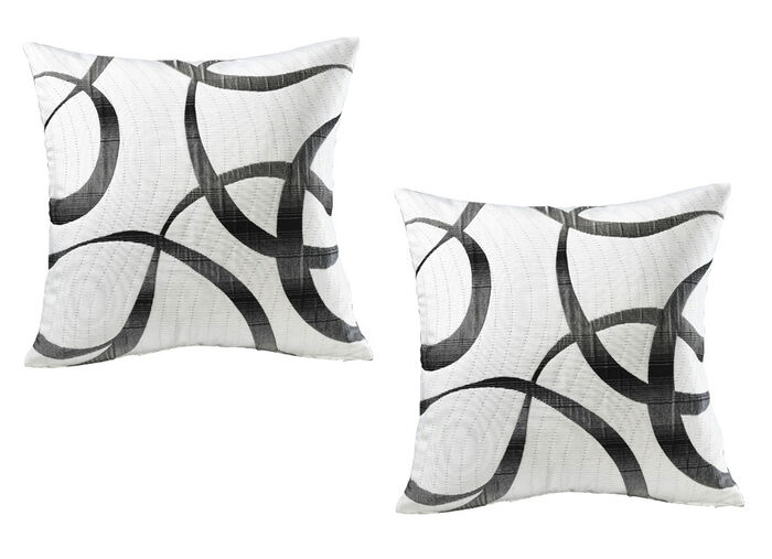 Tagesdecke & Kissenbezüge in modernem Dessin SILBER