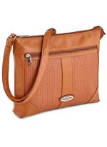 Tasche mit verstellbarem Umh&auml;ngeriemen COGNAC