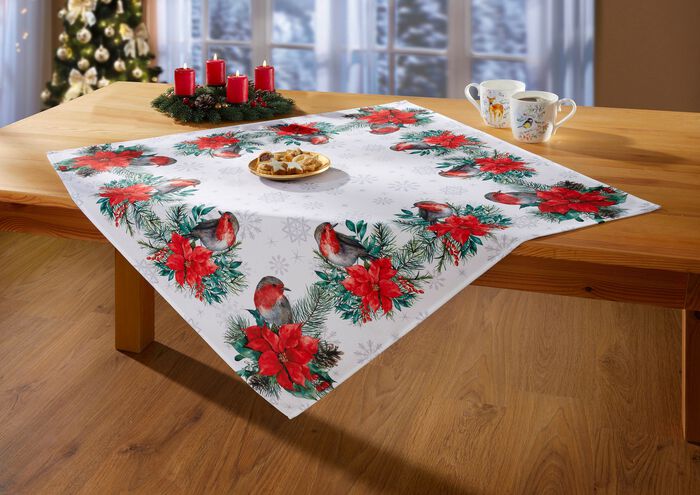 Tisch- und Raumdekoration mit niedlichen Rotkehlchen BUNT