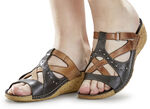 Gemini Pantolette mit Nietenzier SCHWARZ-COGNAC