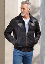 Lederblouson mit Patches 