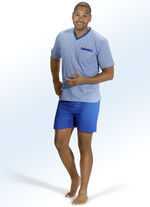 Shorty mit V-Ausschnitt und aufgesetzter Brusttasche 