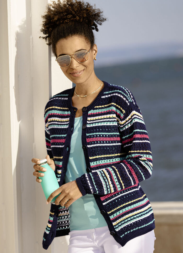 Strickjacke in Ringeldessin 