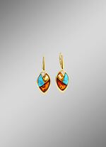 Exquisite Ohrringe mit T&uuml;rkis und Bernstein 