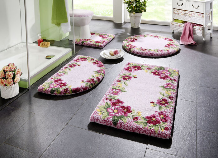 Badgarnitur mit rutschhemmendem TPR-R&uuml;cken FUCHSIA