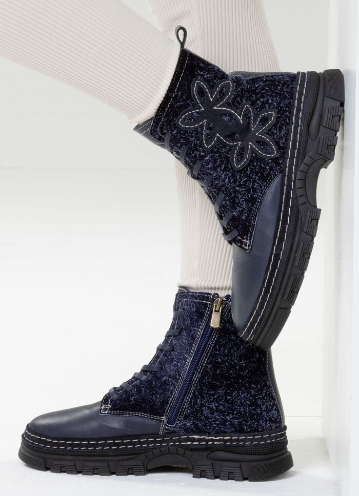 Gemini, modische Damen-Stiefeletten, Winterschuhe, Weite G, mit herausnehmbarem Fußbett MARINE